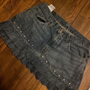 Levi's Dark Blue Studded Denim Mini Skirt